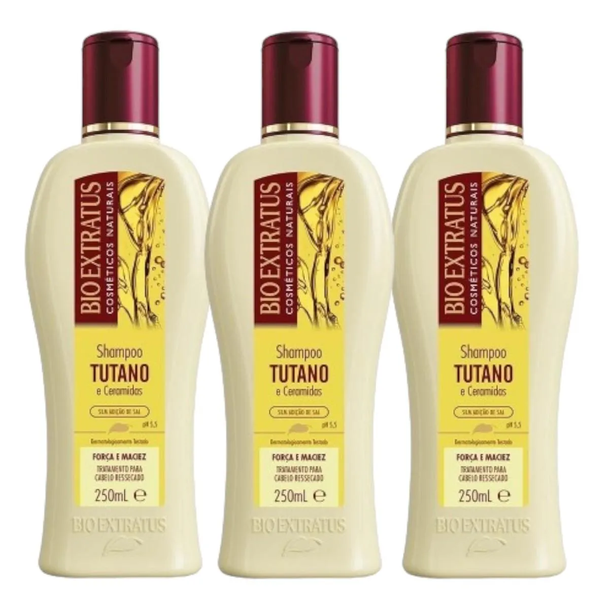 Kit 3 Shampoo Limpeza Suave Tutano 250 Ml Bio Extratus