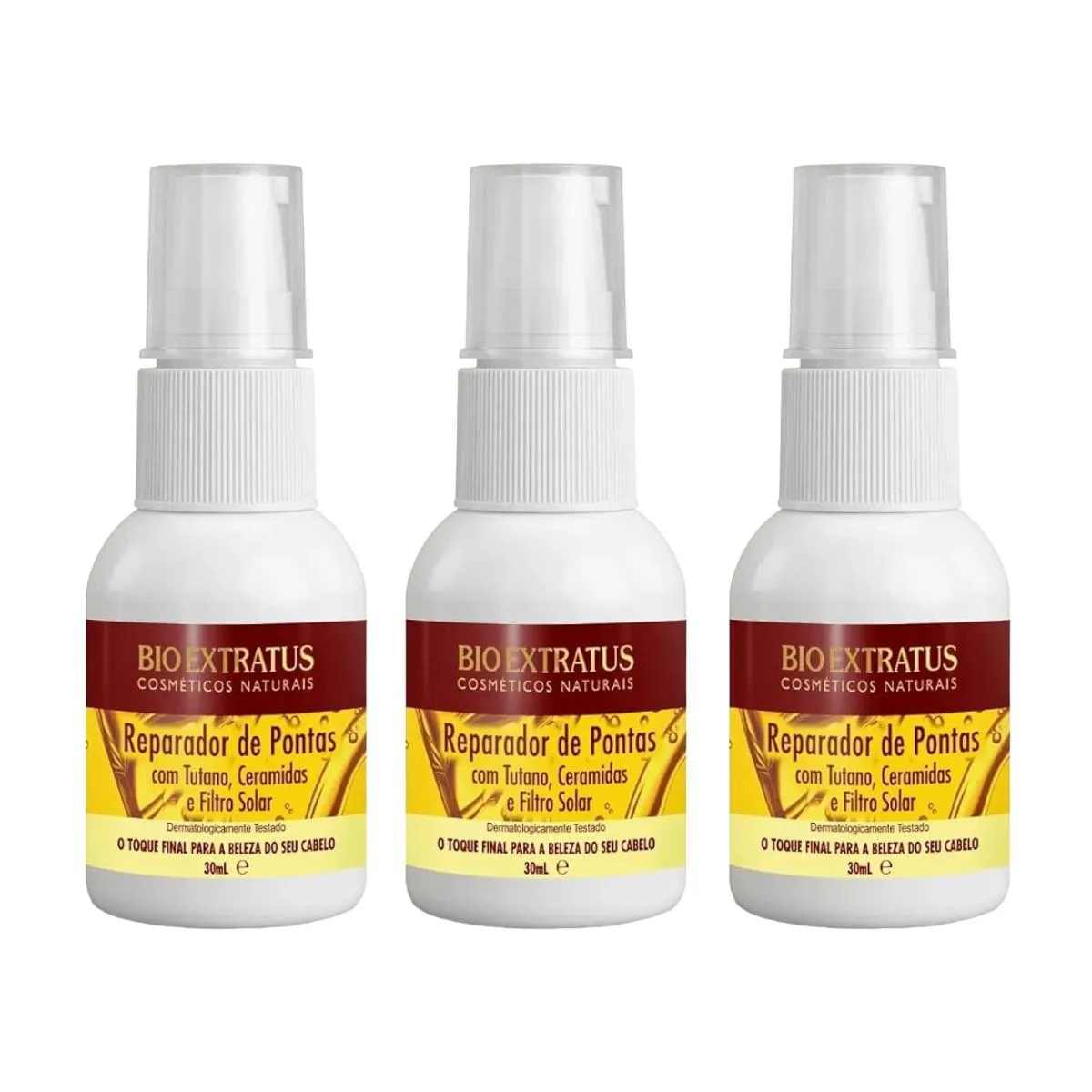 Kit 3 Reparador de Pontas Brilho e Sedosidade 30 Ml Bio Extratus