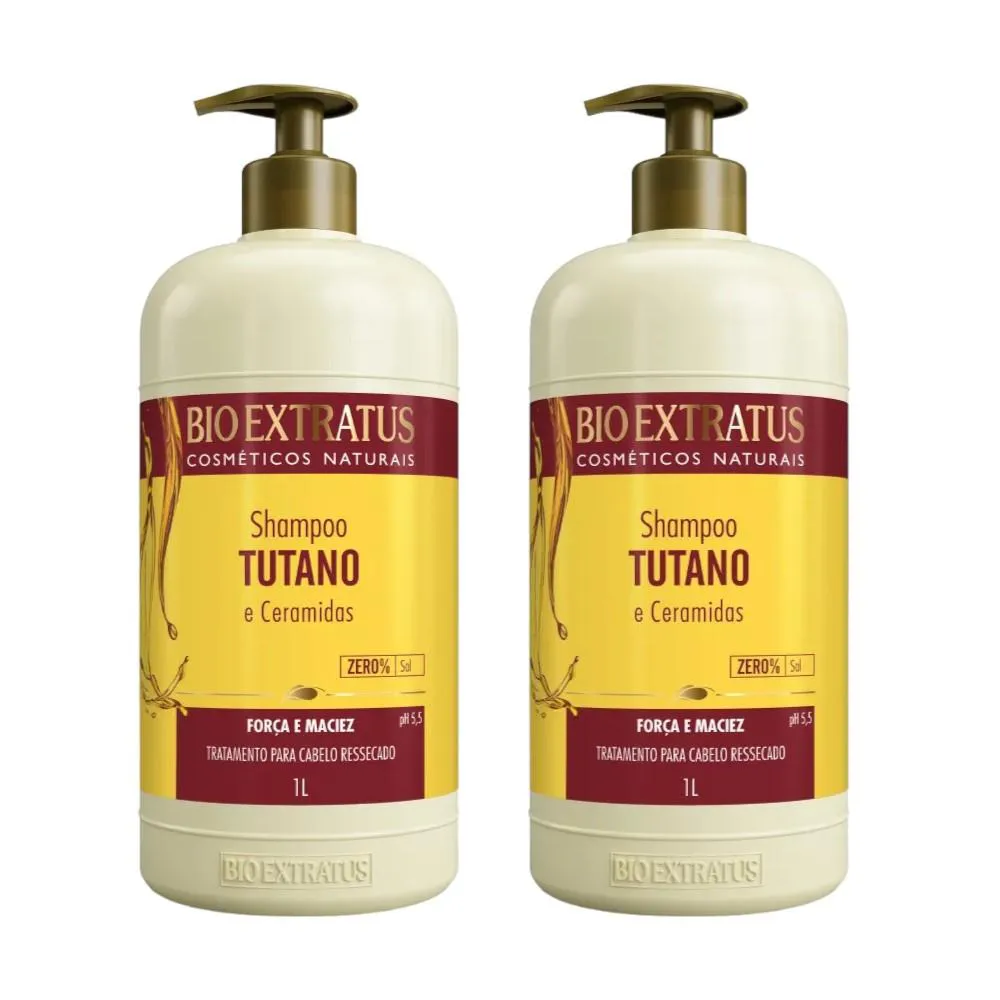Kit 2 Shampoo Força e Maciez Tutano 1 L Bio Extratus