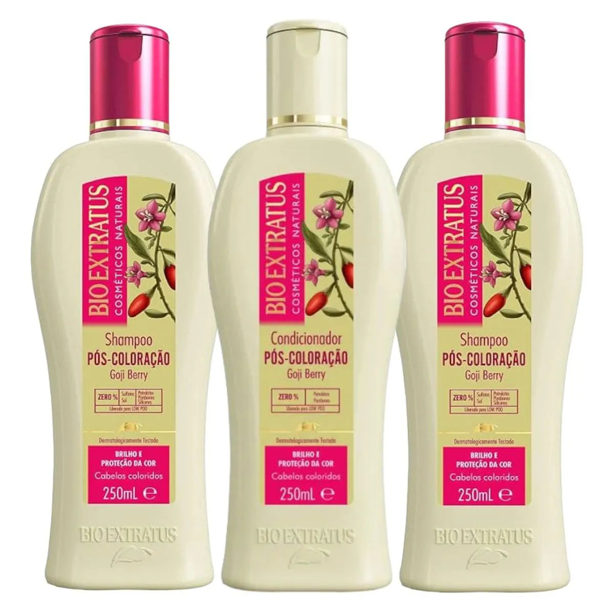 Kit 2 Shampoo 1 Condicionador Proteção da Cor Pós Coloração 250 Ml