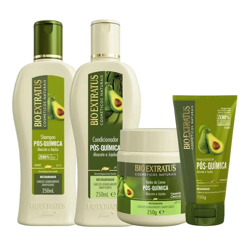 Kit 1 Shampoo 1 Cond 1 Banho Creme Pós Quimica 250 Ml 1 Finalizador 150 Ml