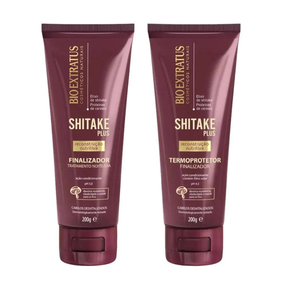 Kit Shitake Finalização 1 Finalizador Termoprotetor 200Ml 1 Finalizador Noite/Dia 200Ml