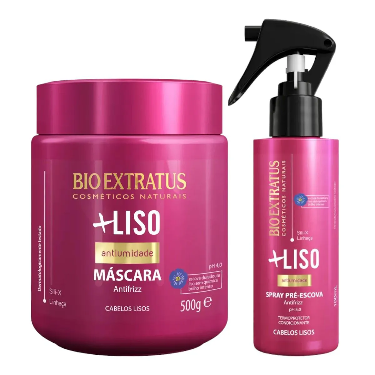 Kit Mais Liso 1 Máscara 500Ml 1 Spray 100Ml