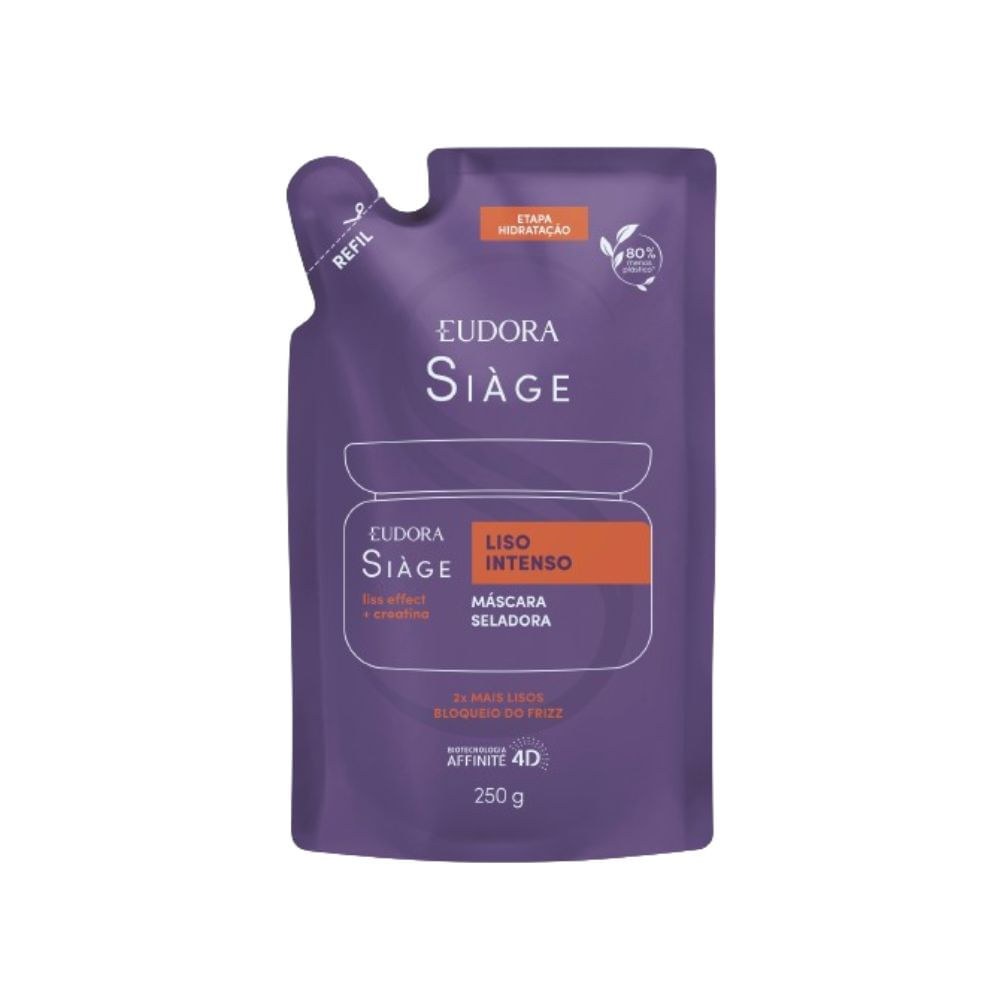 Máscara Capilar Eudora Siàge Liso Intenso Seladora Refil 250g