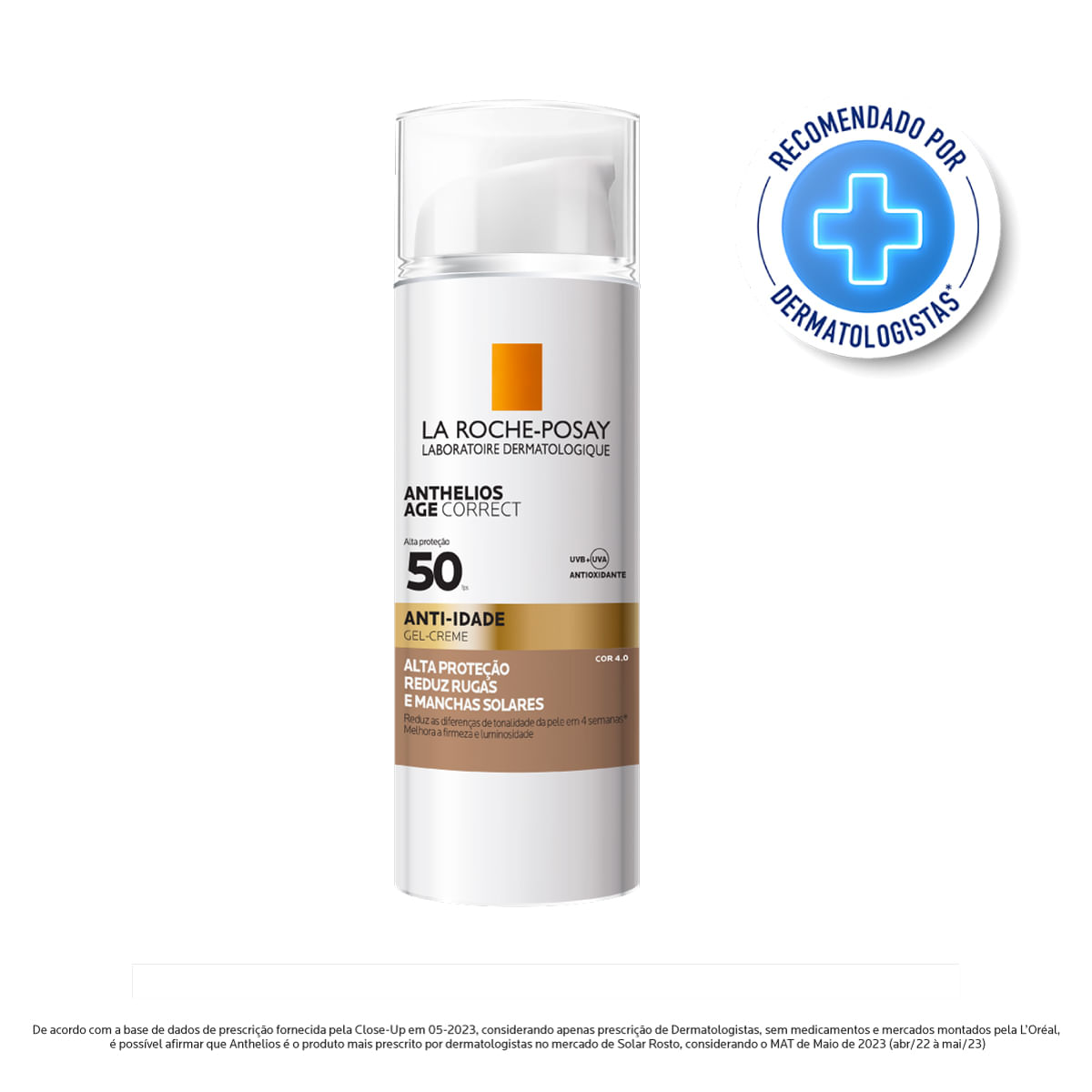 Protetor Solar Facial La Roche-Posay Anthelios Age Correct Anti-idade FPS50 Gel Creme Cor 4.0 50g