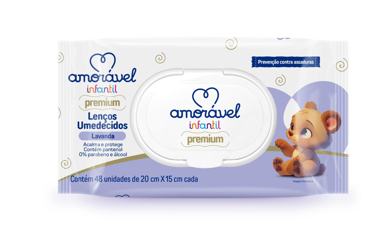 Lenço Umedecido Amorável Prevenção De Assaduras 48 Unidades