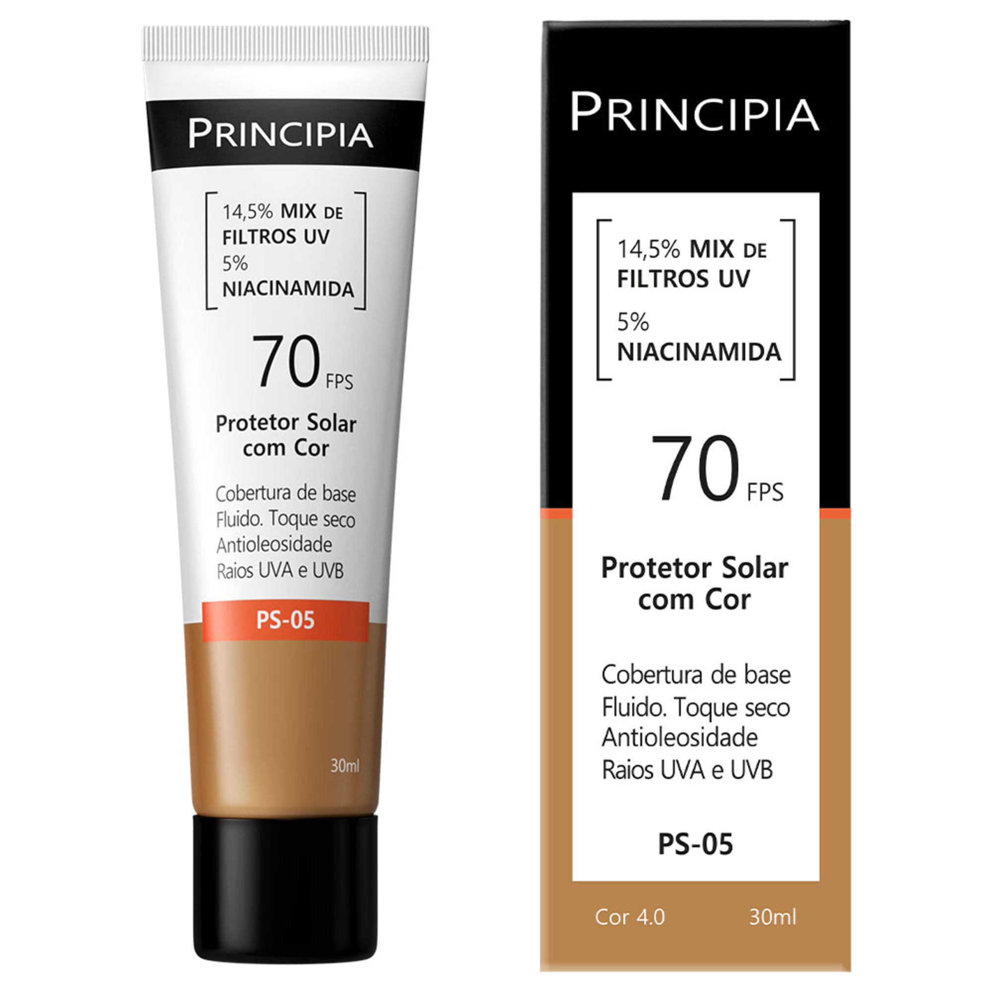 Protetor Solar Facial Principia Ps-05 Cor 4.0 Fps70 30ml