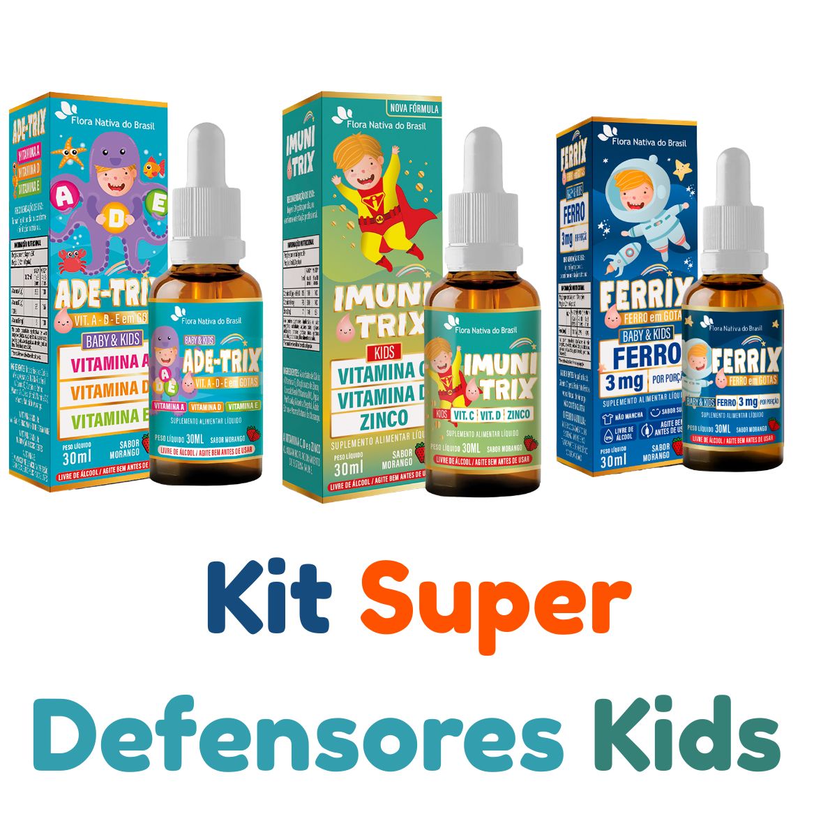 Vitamina para Criança Baixa Imunidade Kit Completo Infantil
