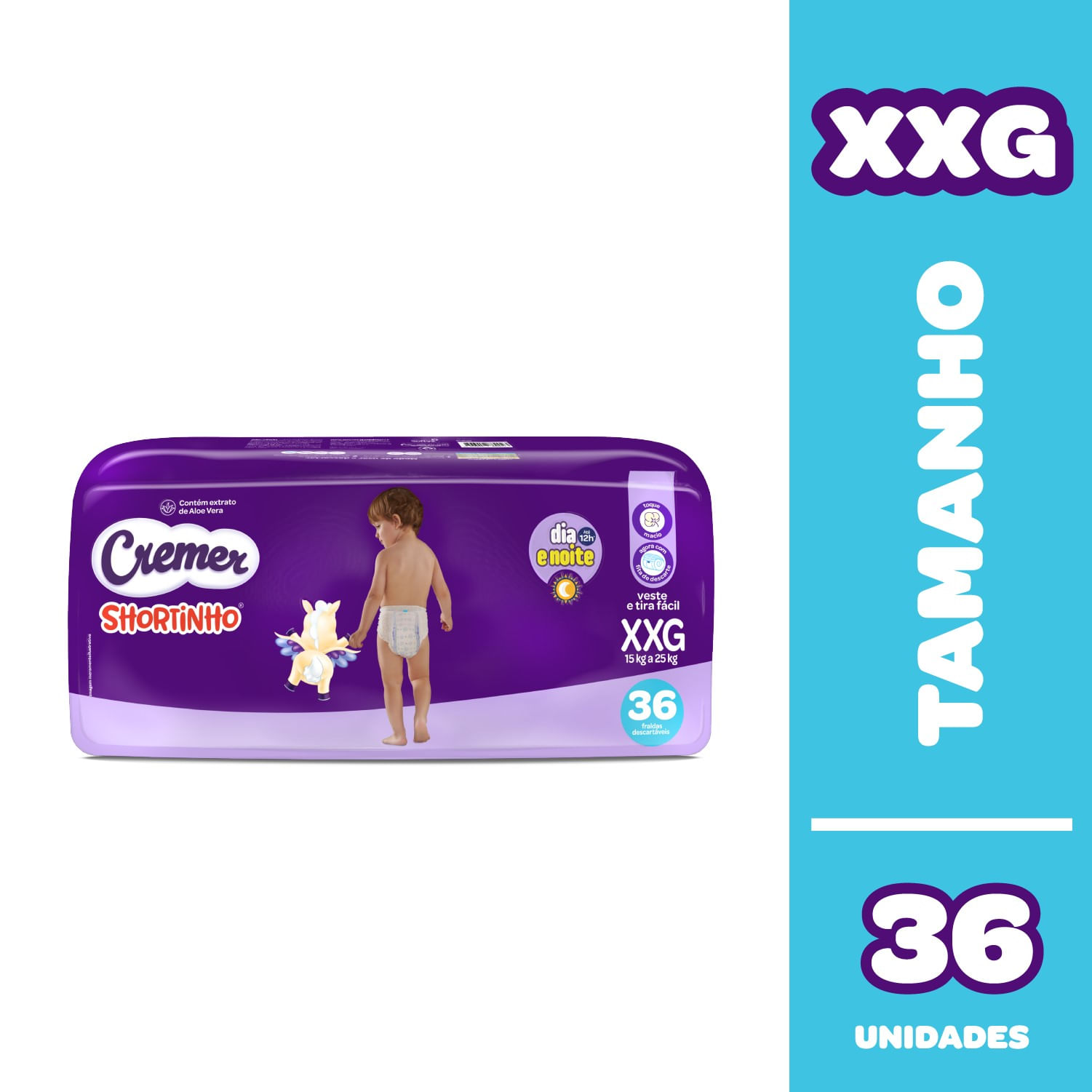 Fralda Cremer Shortinho Dia E Noite Xxg 36 Unidades