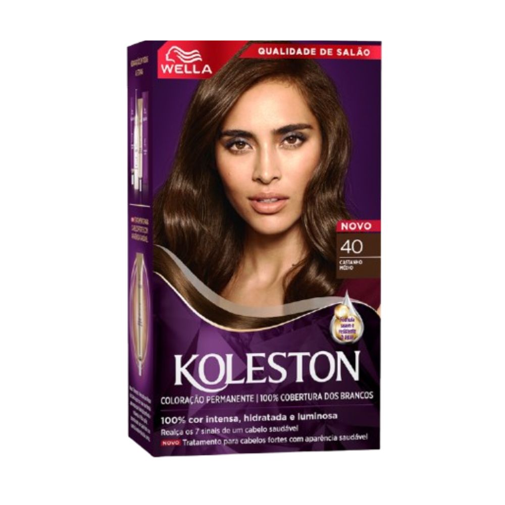 Tintura Koleston castanho Médio Kit 40
