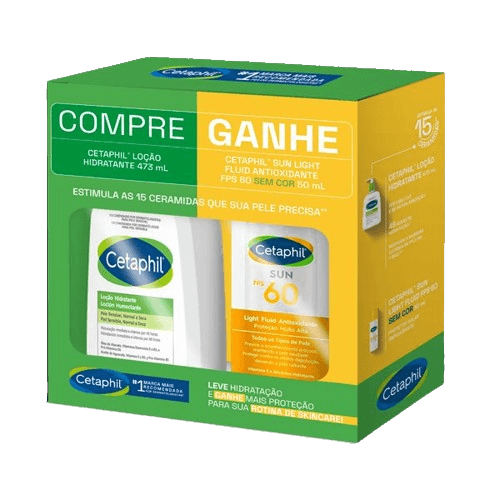 Kit Loção Hidratante Cetaphil 473ml 1 Unidade + Protetor Solar Facial Cetaphil Sun Light Fluid FPS 60 Sem Cor 50ml 1 uni