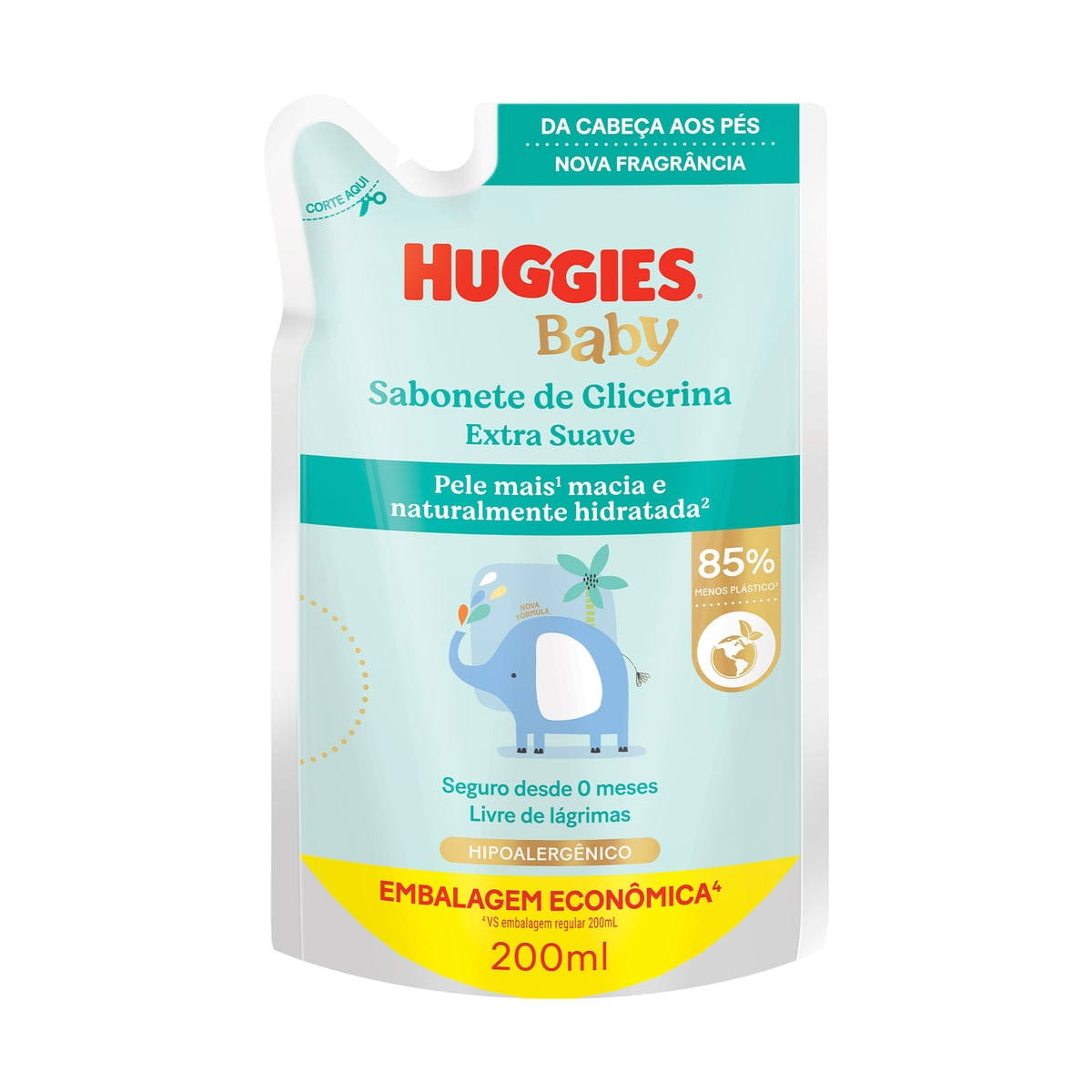 Sabonete Líquido Infantil Huggies Extra Suave Refil 200ml