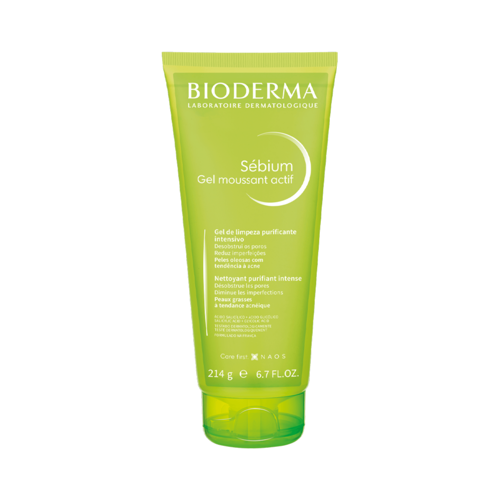 Gel de Limpeza Facial Bioderma Sébium Gel Moussant Actif Purificante Intensivo 200ml