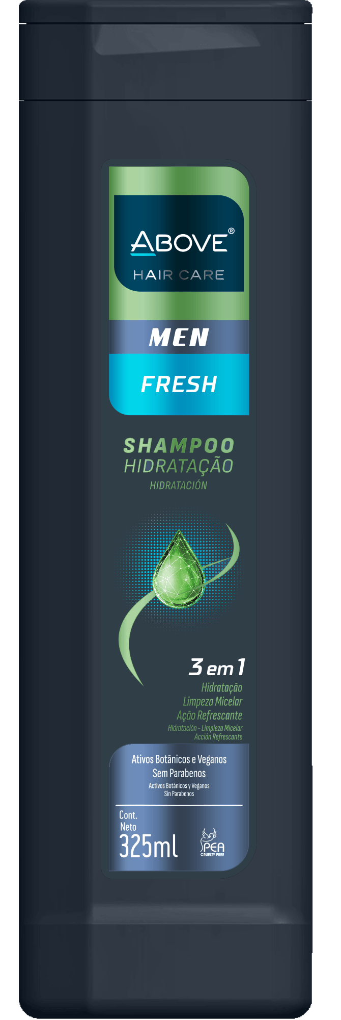 Shampoo Above Men Hair Care Fresh 3 em 1 325ml