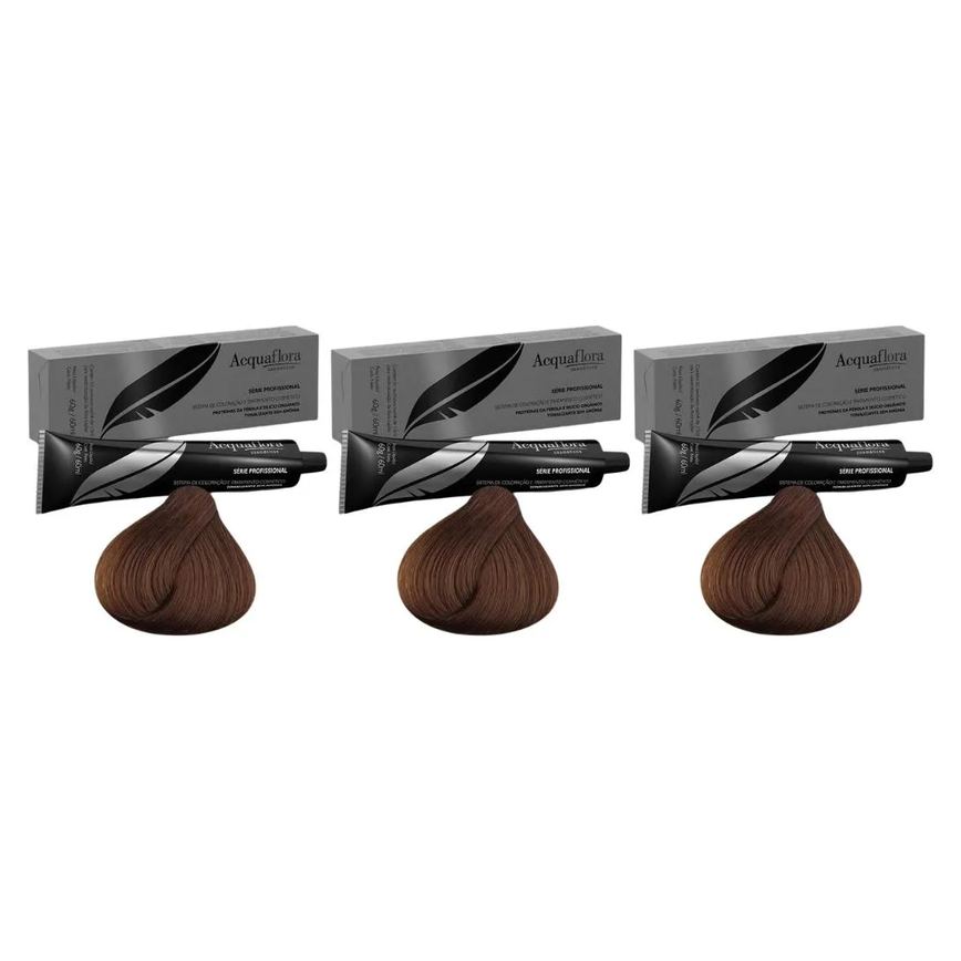 Coloraçao Acquaflora Sem Amonia 5.0 Castanho Claro-Kit C/3un