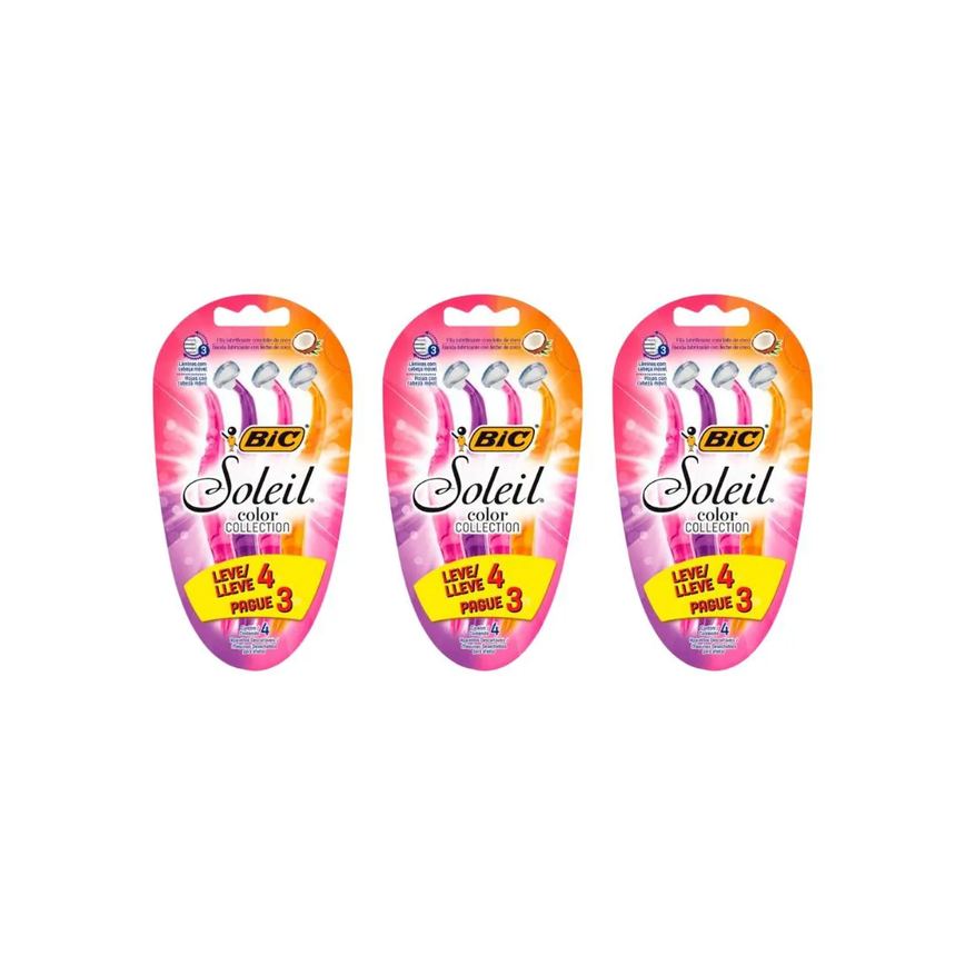 Aparelho de Barbear Bic Soleil Com 4 - Kit C/3un