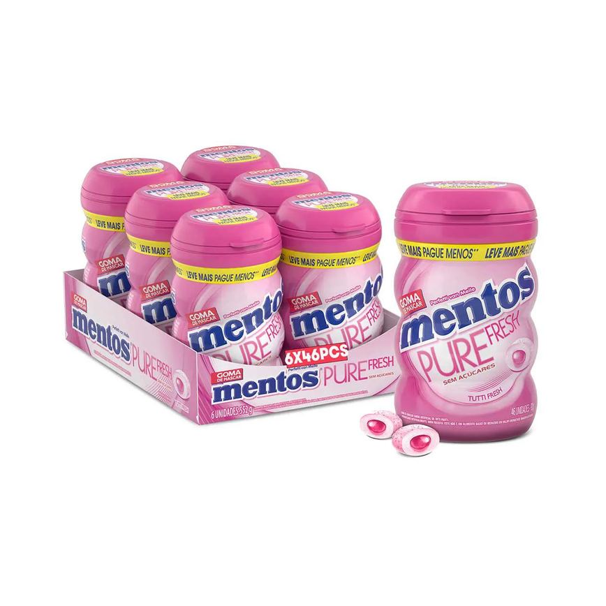 Goma de Mascar Mentos Pure Fresh Tutti Fresh 46 unidades