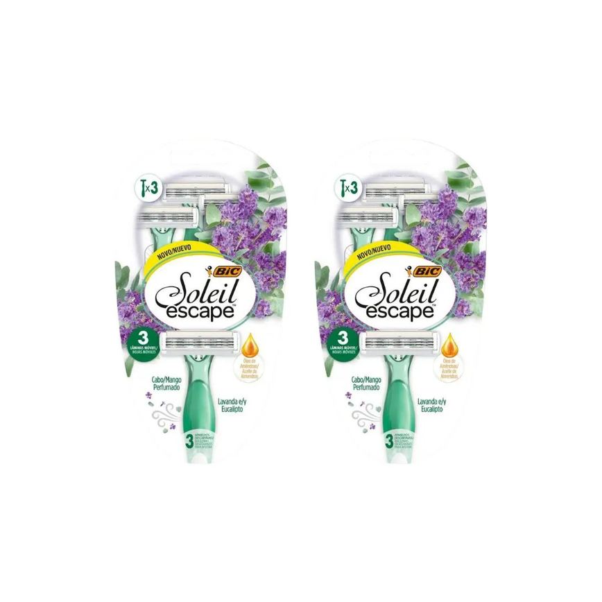 Aparelho Depilatorio Bic Soleil Escape Verde Com 3un-Kit 2un