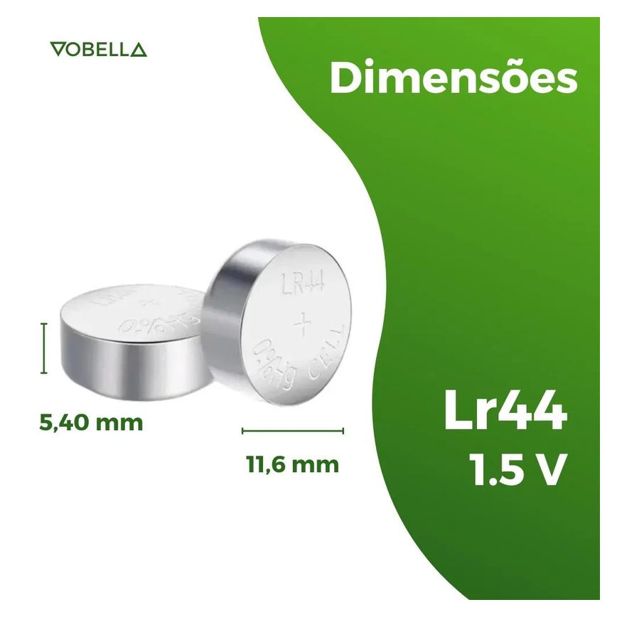 20 Baterias Pilhas Alcalina Lr44 1,5v Blister Cartela Elgin