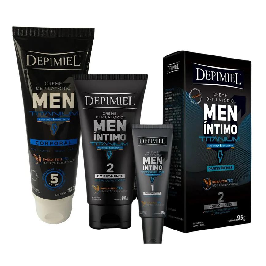 Kit Depilação Depimiel Masculino Men Corpo + Partes Íntimas