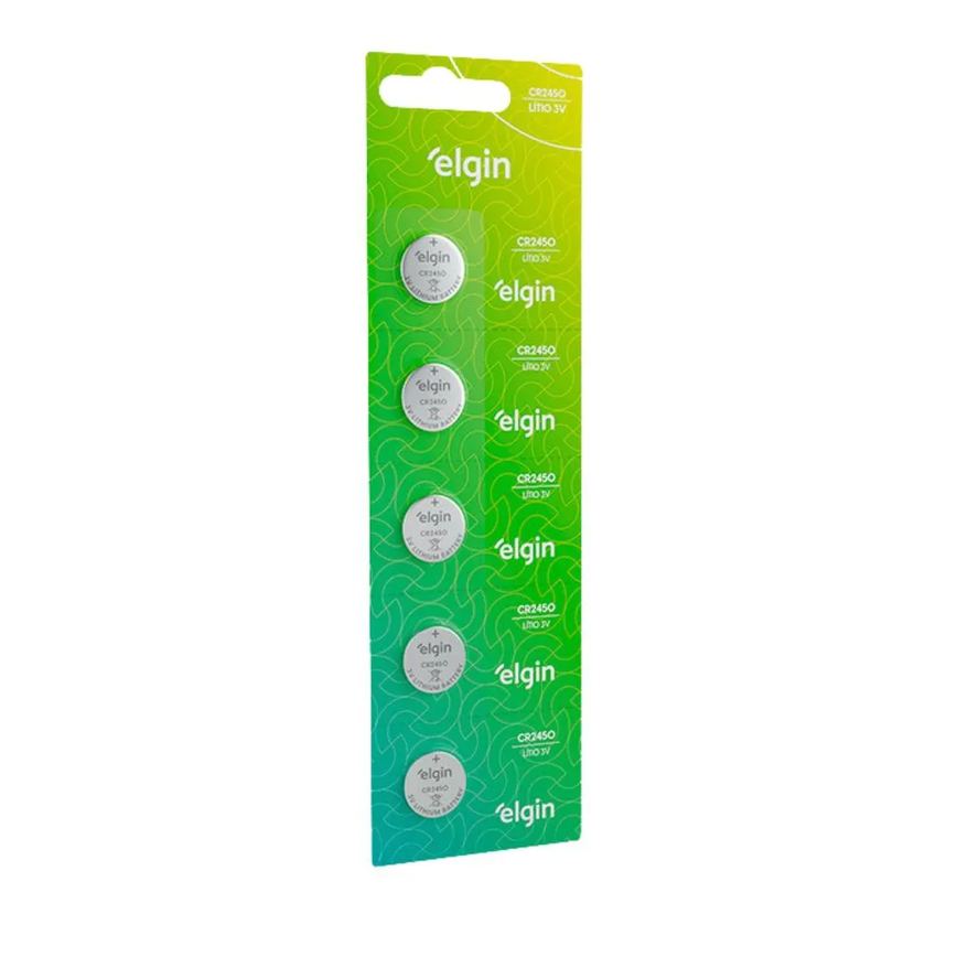 5 Baterias Pilha Moeda Cr2450 3V 1 Cartela Brinquedos Elgin