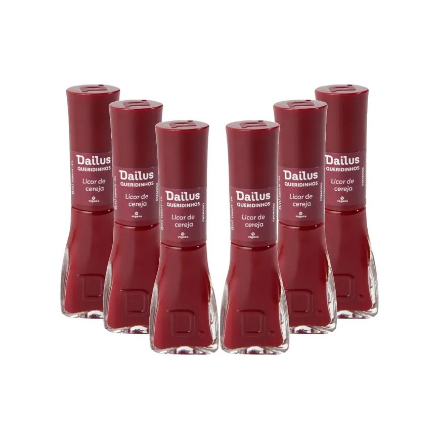 Kit Esmaltes Dailus Cremoso Queridinhos Licor de Cereja (6 Unidades)
