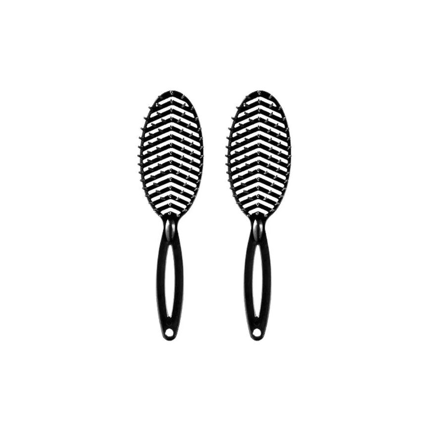 Escova de Cabelo Darma Flex Oval Preta - Kit C/ 2un