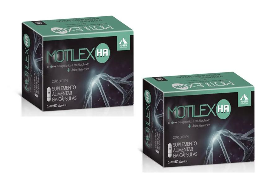 Motilex Ha Kit C/2 Caixas C/60 cápsulas - Colágeno Tipo 2 + Ácido Hialurônico Puro