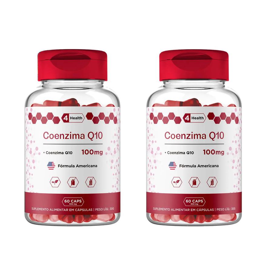 Coenzima Q10 100mg 60 Capsulas - 4 Health - 2 Potes