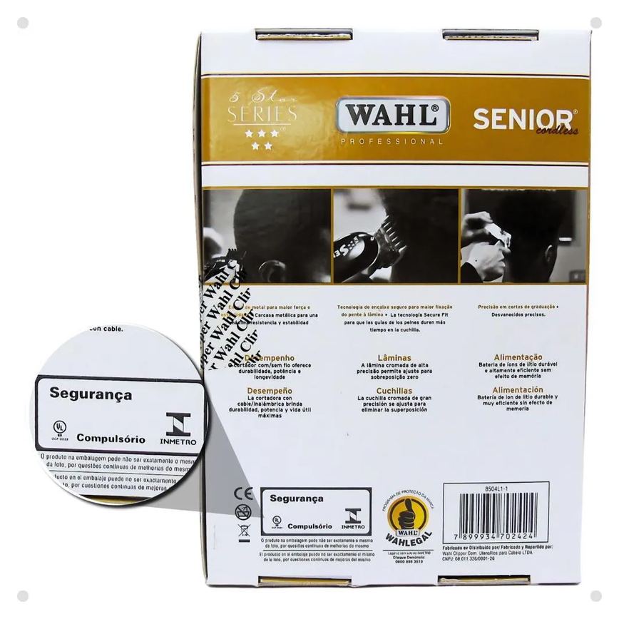 Máquina de Corte Recarregável Wahl Senior Cordless Bivolt