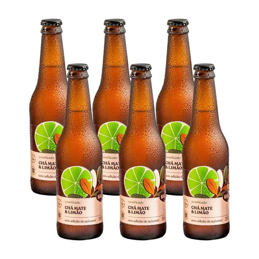 Kit 6x: Chá Mate com Limão Gaseificado Brazô 350ml