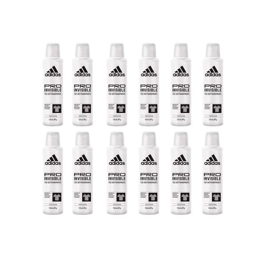 Desodorante Aero Adidas 150ml Fem Invisible - Kit C / 12un