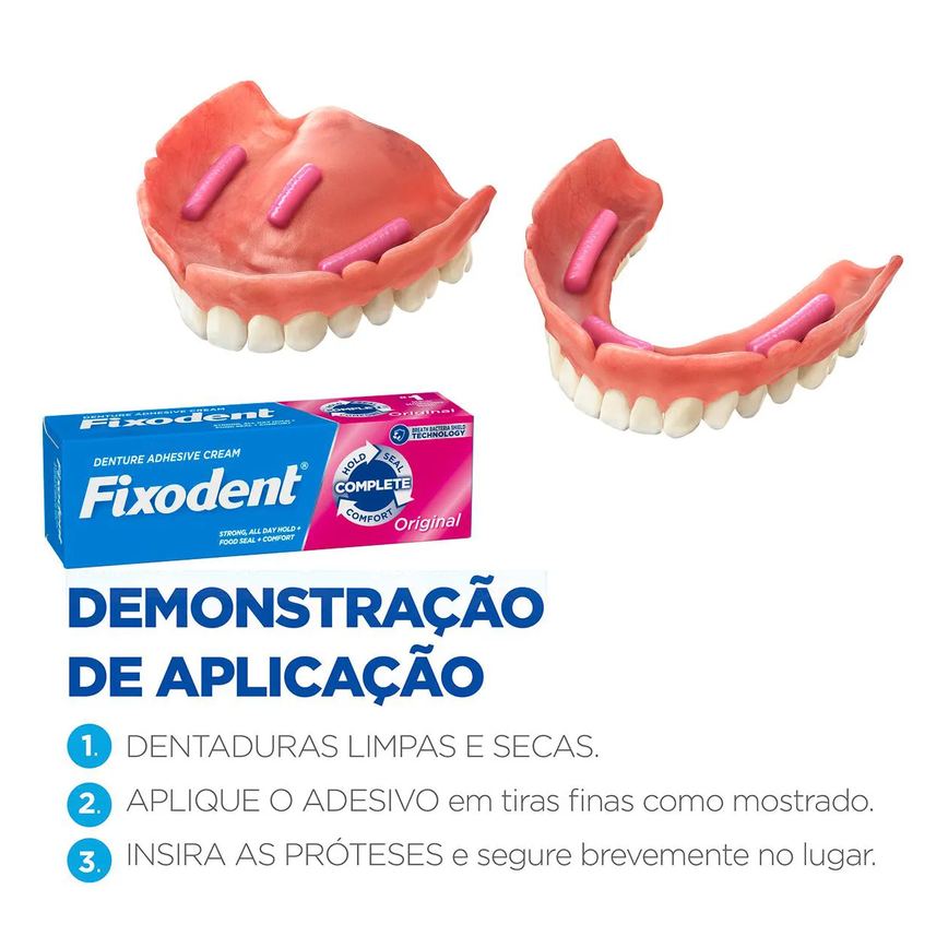 Kit Creme Fixador de Dentadura Fixodent Original 68g 2 unidades