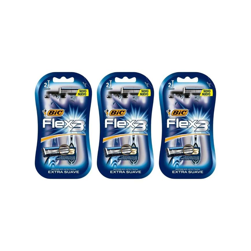 Aparelho de Barbear Bic Flex 3 com 2un - Kit C / 3un