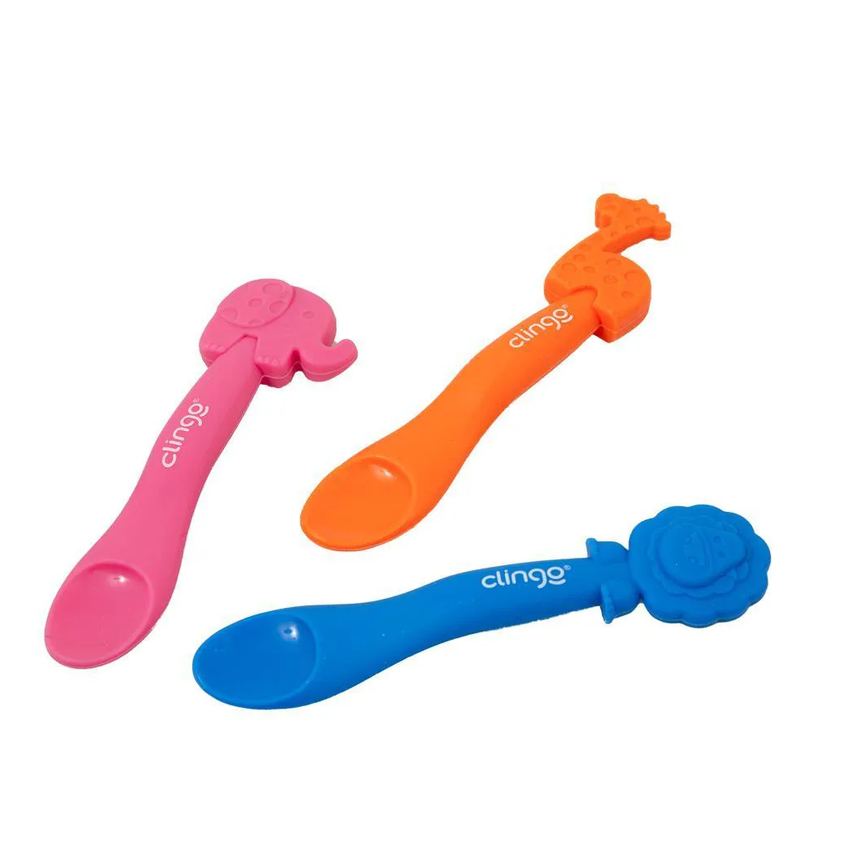 Colher em Silicone Animaizinhos Elefante Rosa - Clingo