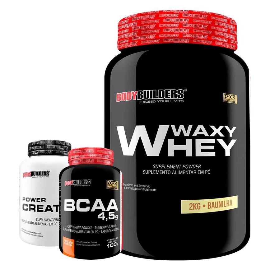 Kit Waxy Whey 2kg + Bcaa 4,5 100g + Power Creatina 100g – Bodybuilders Baunilha