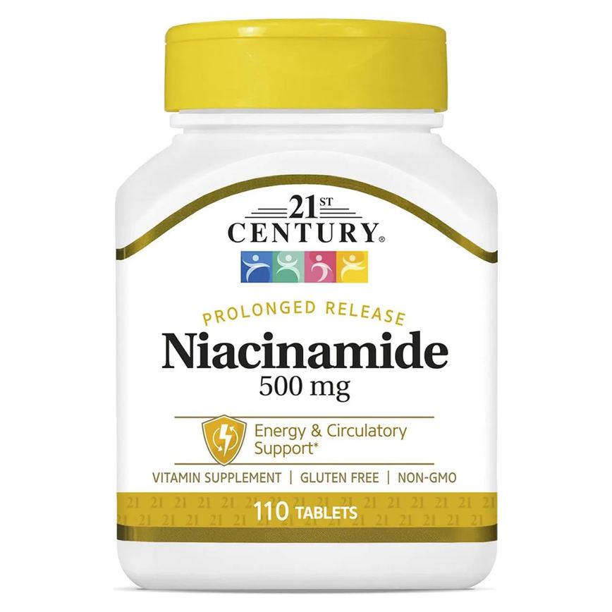 Niacinamida Liberação Prolongada 500mg 110 Tabs 21st Century