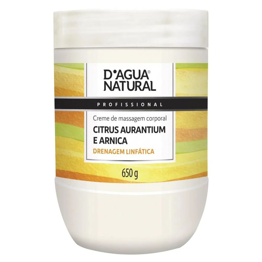 Creme de Massagem Citrus Aurantium E Arnica 650g D'Agua Natural
