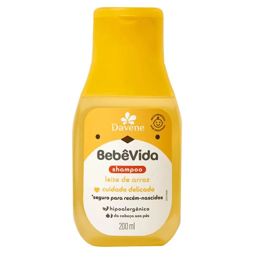 Shampoo Leite de Arroz Bebe Vida 200ml Davene