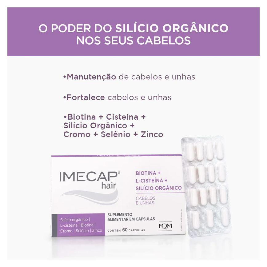Suplemento Alimentar Imecap Hair Silício Orgânico 60 cápsulas