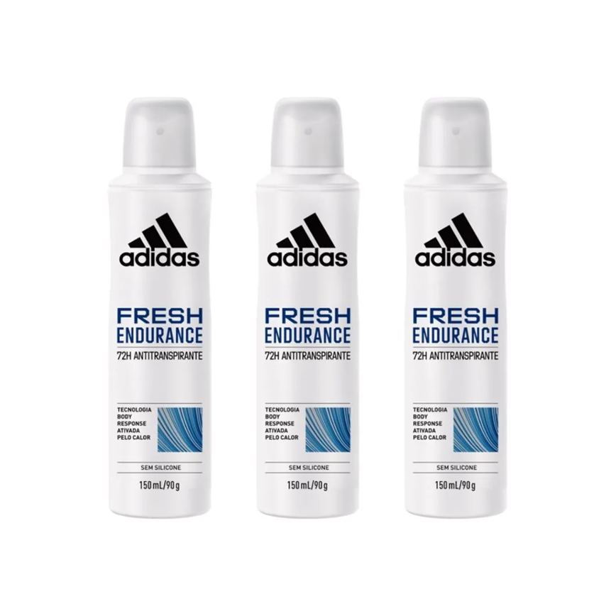 Desodorante Aero Adidas 150ml Fem Fresh Endurance - 3un