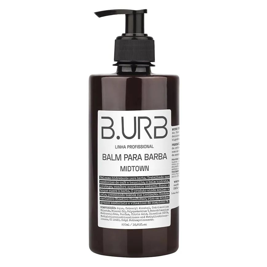 Balm para Barba Midtown 500ml Profissional Bancada Barbearia Barba Urbana B.urb