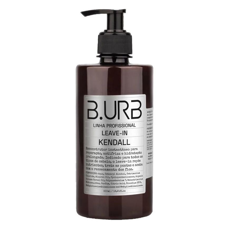 Leave-in Kendall 500ml Profissional Anti Frizz e Reparação Barba Urbana B.urb