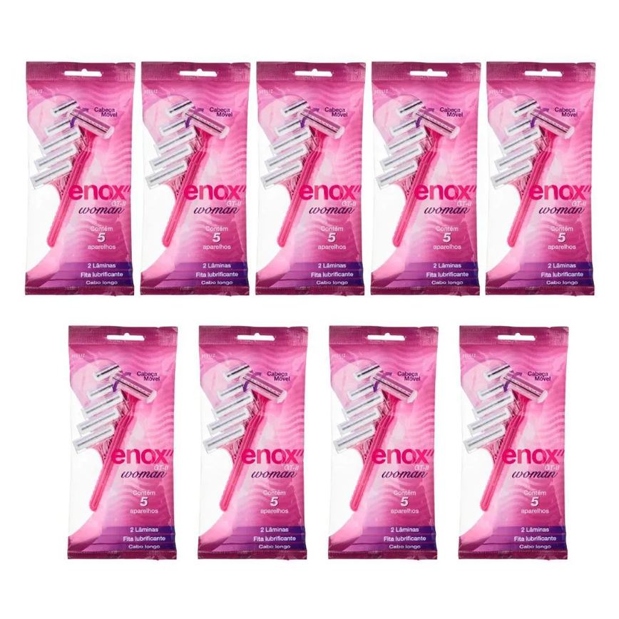 Kit Aparelho de Depilar Descartável Enox Gt-2 Woman Cód.1757 C/9