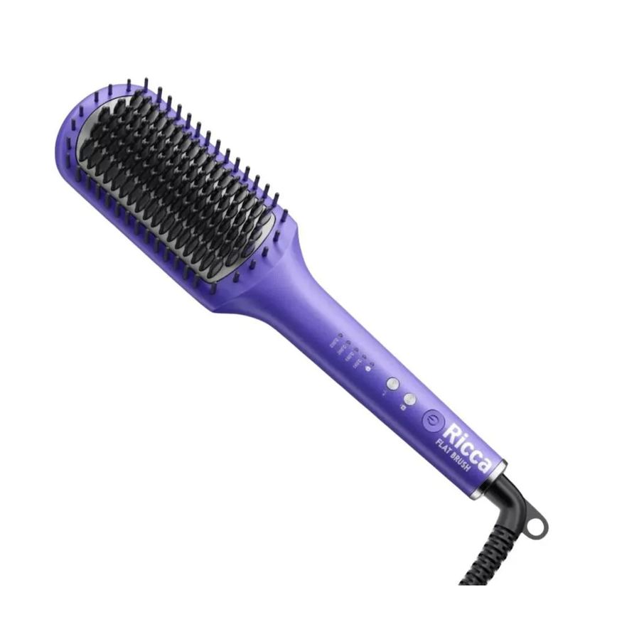 Escova Alisadora Ricca Flat Brush 4 Temperaturas Bivolt