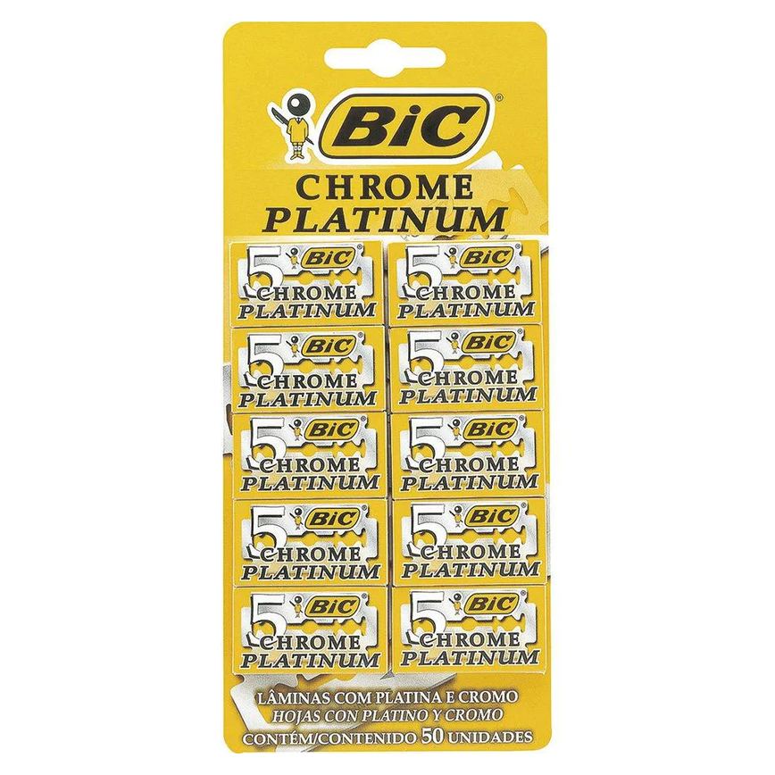 Lâmina Bic Chrome Platinunm 10 Embalagens com 5 unidades