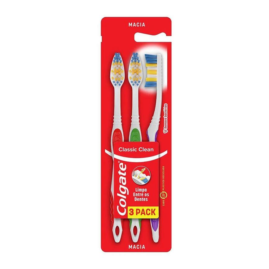 Escova Dental Colgate Classic Clean Adulta Macia Leve 3 Pague 2