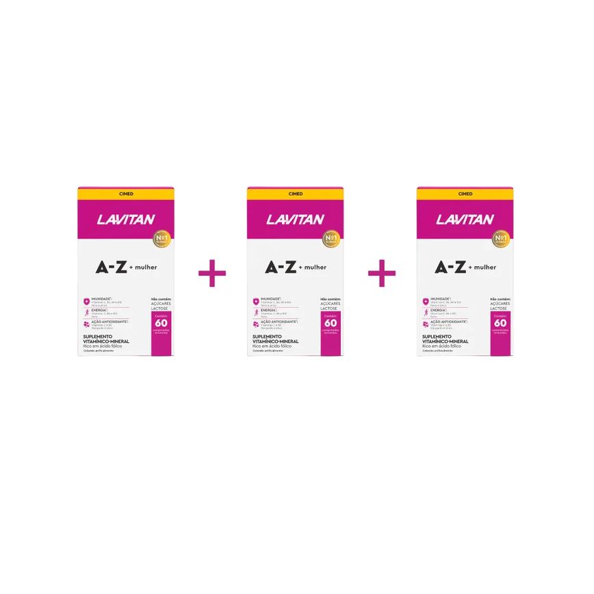 Kit 3 Lavitan A-z Mulher Suplemento com 60 cápsulas - Cimed