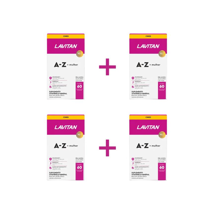 Kit 4 Lavitan A-z Mulher Suplemento com 60 cápsulas - Cimed