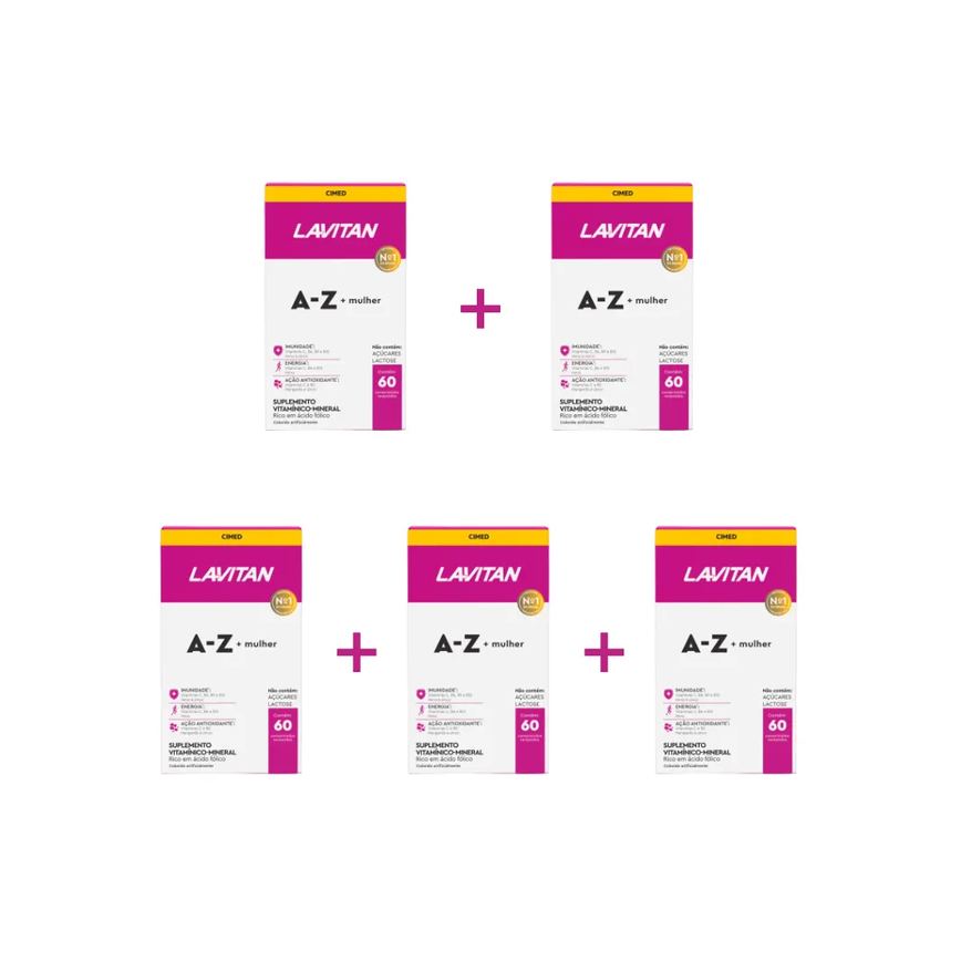 Kit 5 Lavitan A-z Mulher Suplemento com 60 cápsulas - Cimed